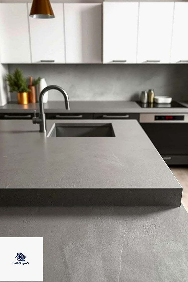 Matte Concrete-Look Countertops