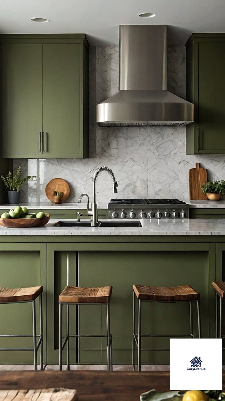 Matte Green Cabinets