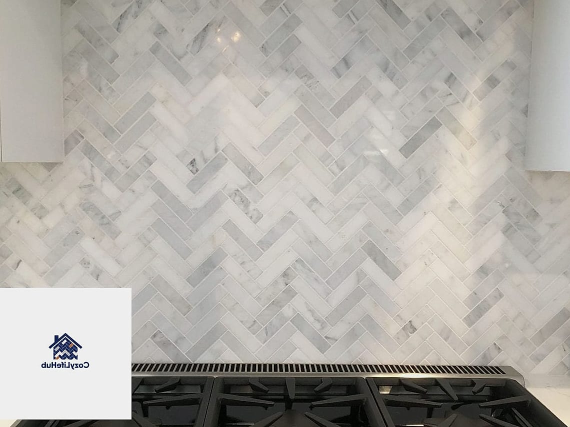 21 Marble Herringbone Backsplash Ideas That Look Expensive But Aren't 4 Mini Herringbone Mosaic Sheets