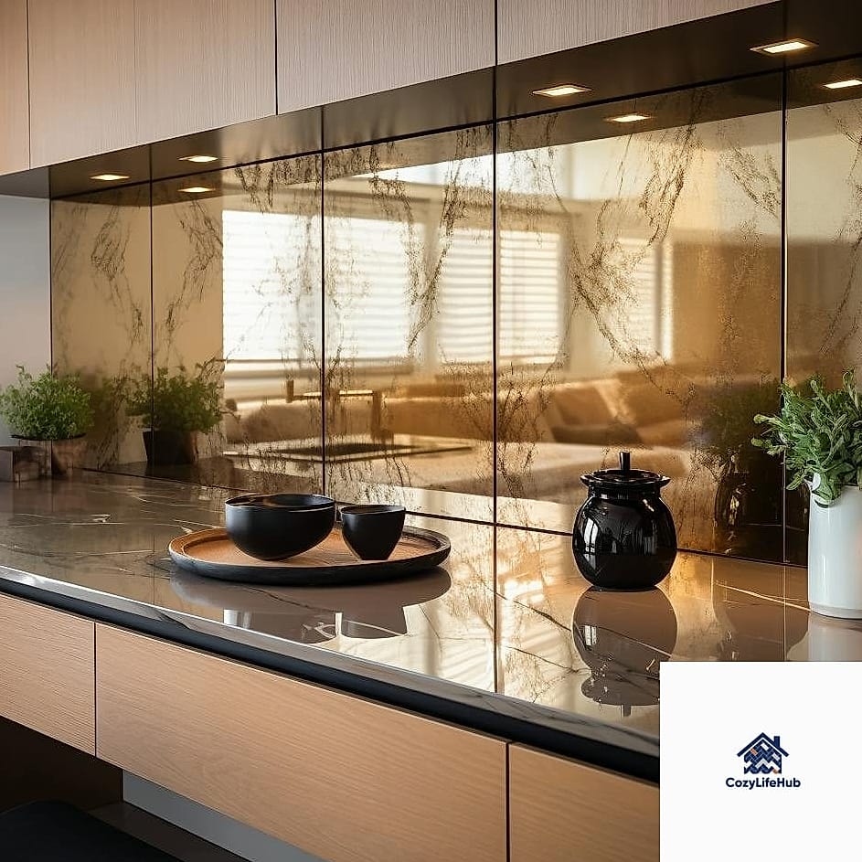 Mirrored Chevron Backsplash