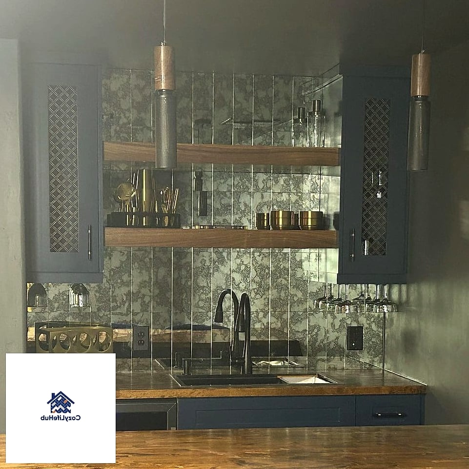Mirrored Glass Backsplash