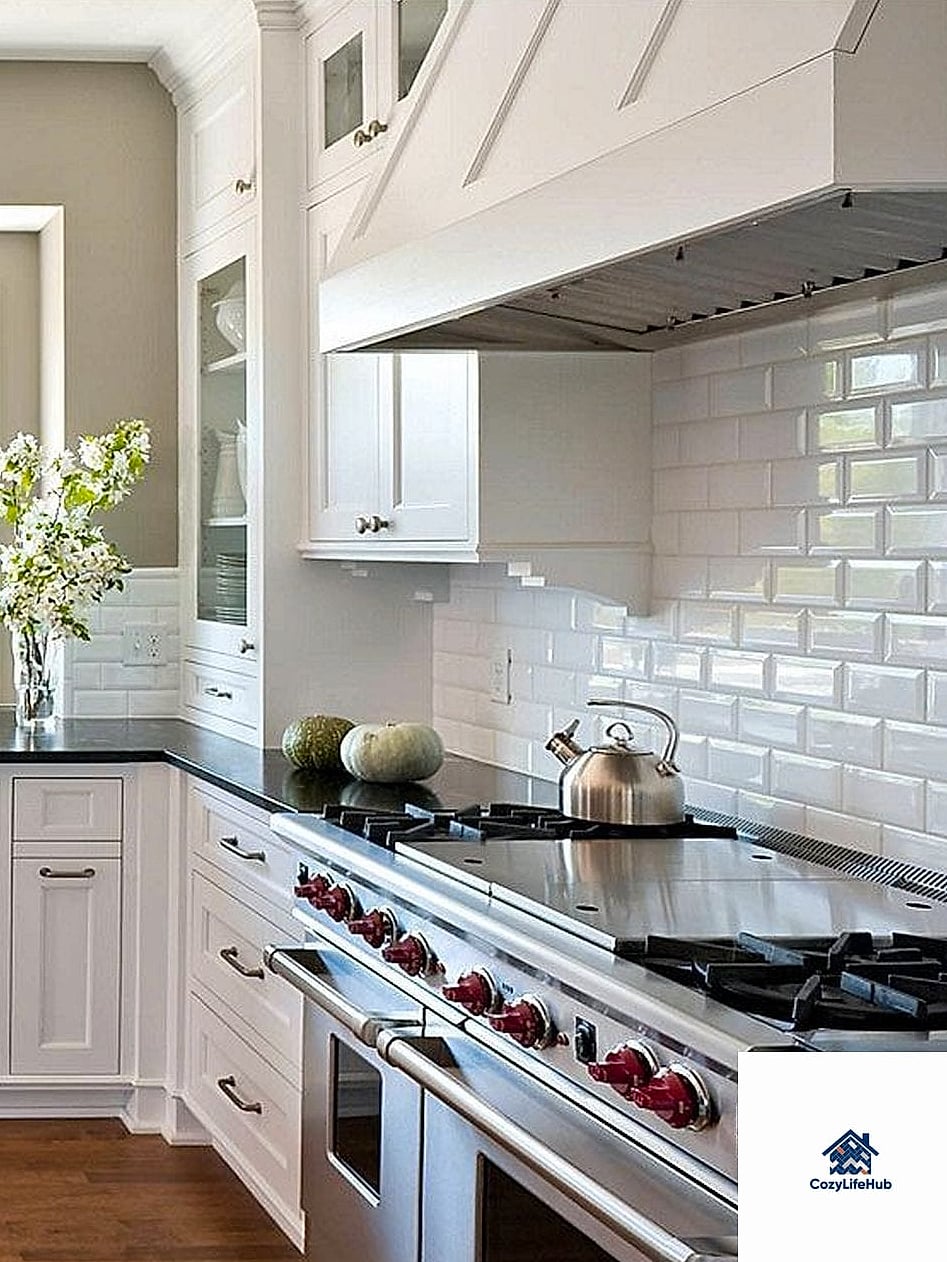 Mixed with Open Shelving for a Lighter Look