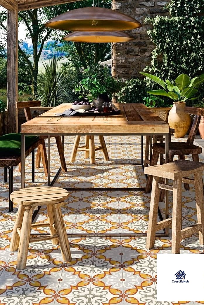 Moroccan-Inspired Cement Tile Floors