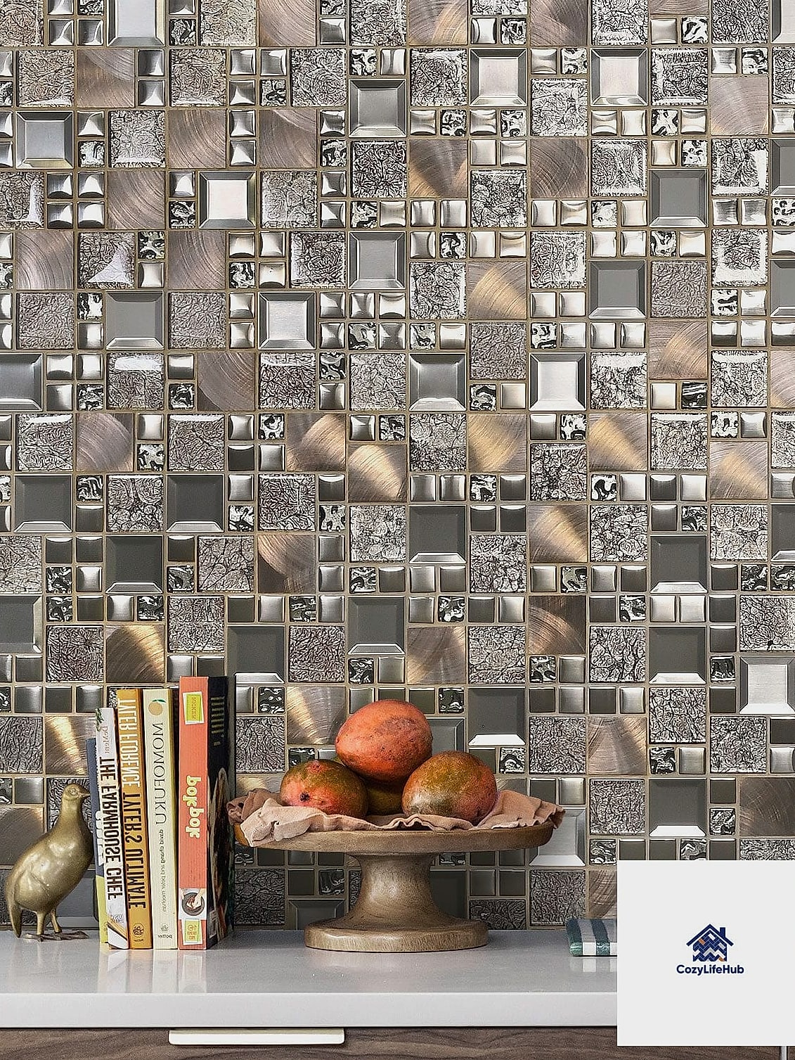 Mosaic Tile Accent Behind the Range