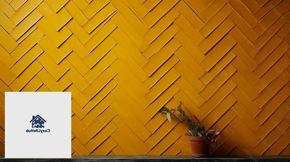 Mustard Yellow Herringbone for Retro Charm