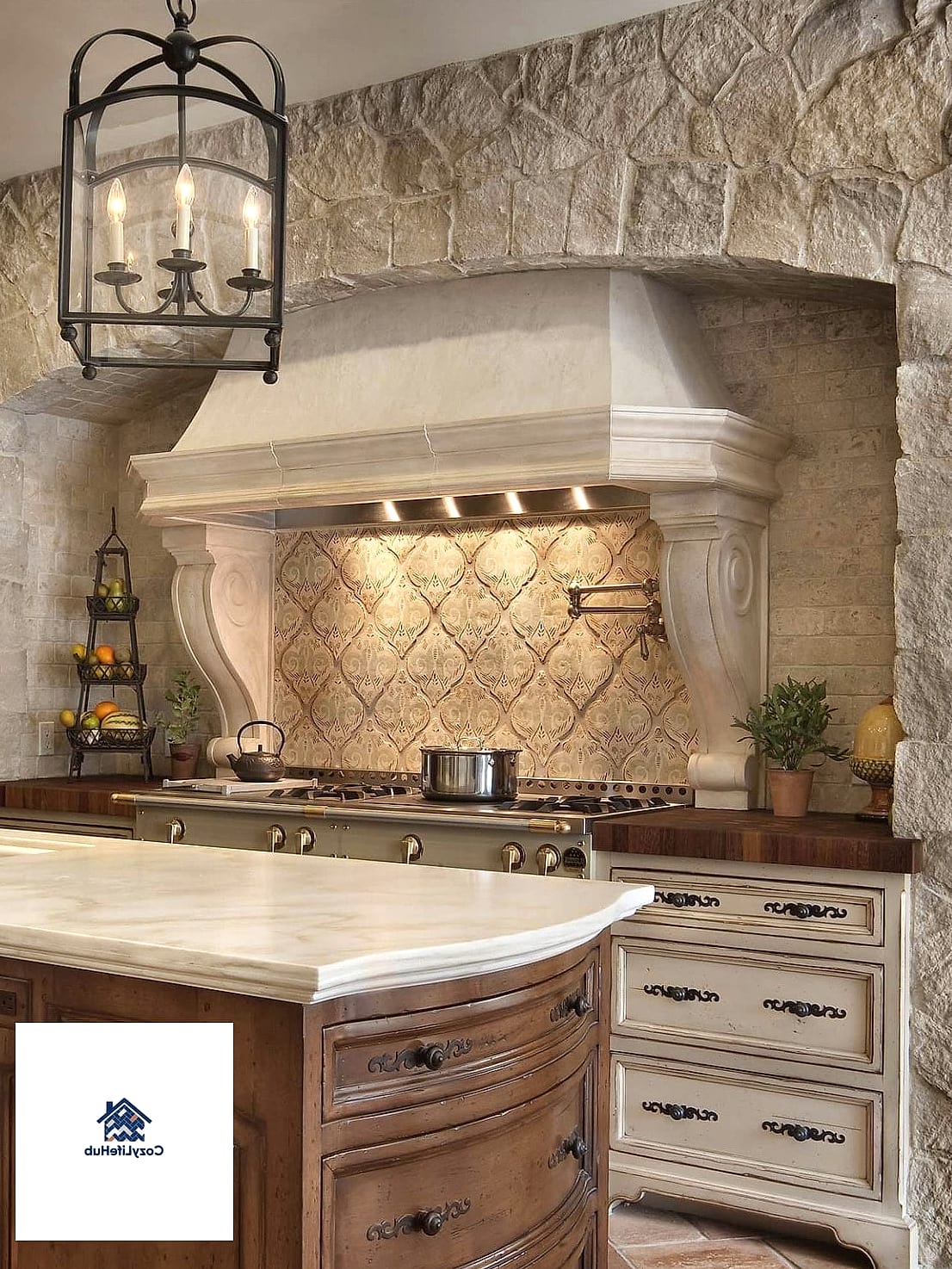 16 Farmhouse Backsplash Ideas That Look Expensive But Aren't 15 Natural Stone Pebble Accent Strip