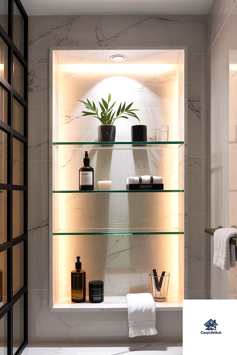 16 Modern Bathroom Ideas to Inspire Your Next Renovation 13 Niche Shelving Built Into the Shower