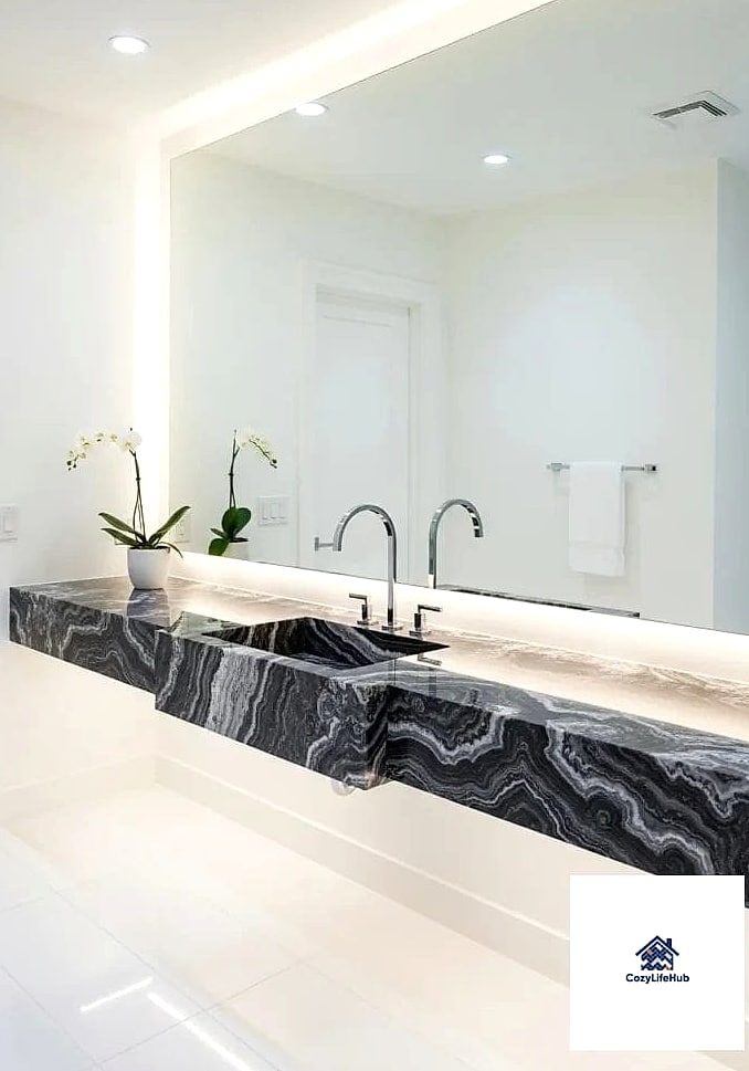 30 White Onyx Subway Backsplash Ideas From Homes We Absolutely Love 16 Onyx Subway Tile with a Waterfall Island Edge