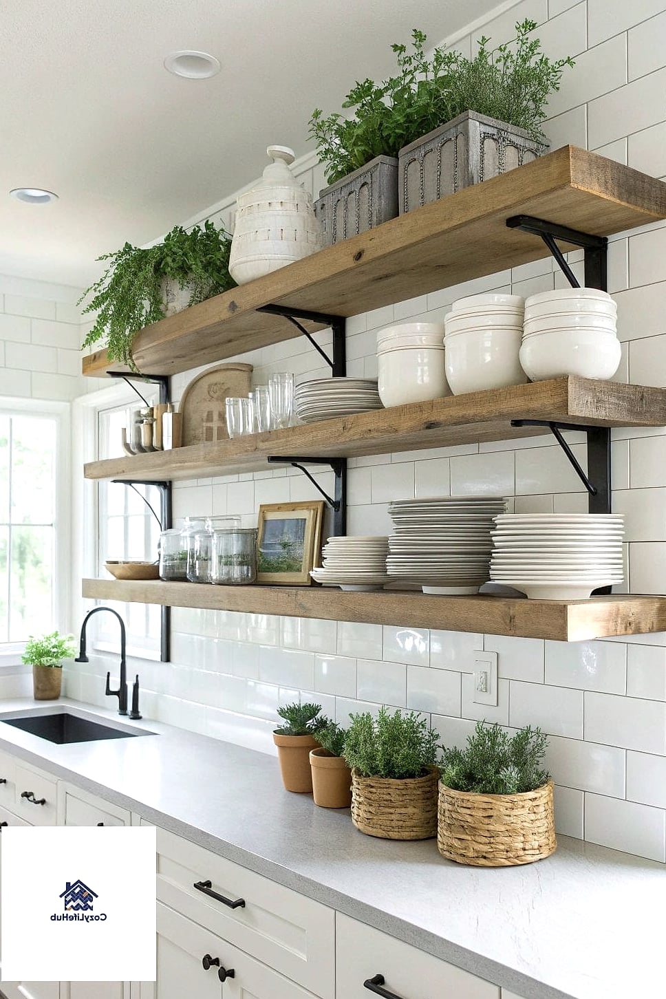 17 Inexpensive Kitchen Ideas Trending on Pinterest This Year 3 Open Shelving in Place of Upper Cabinets