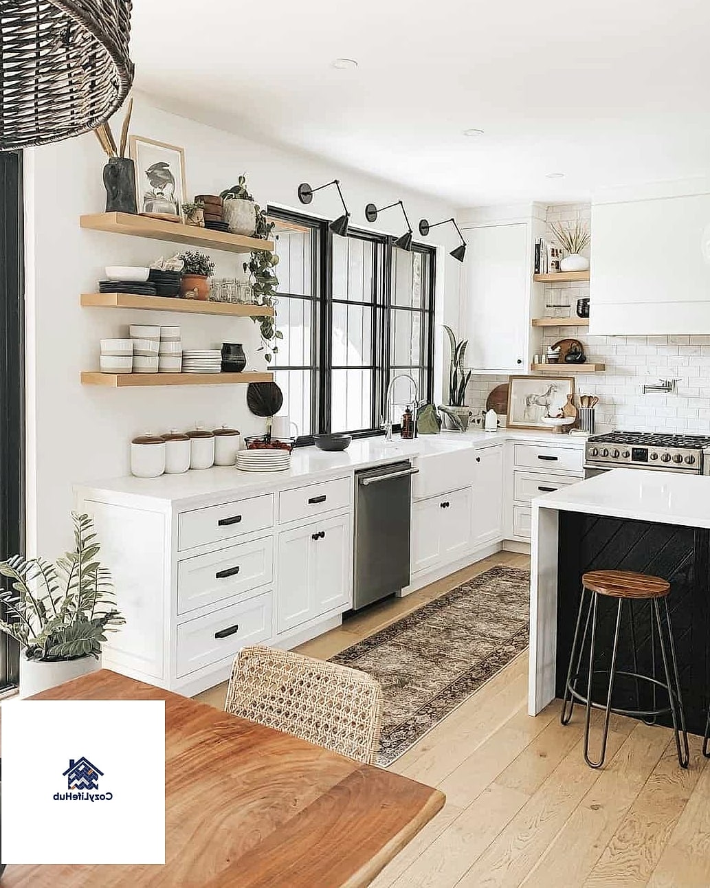 16 White Kitchen Ideas Perfect for Any Budget 5 Open Shelving Instead of Upper Cabinets