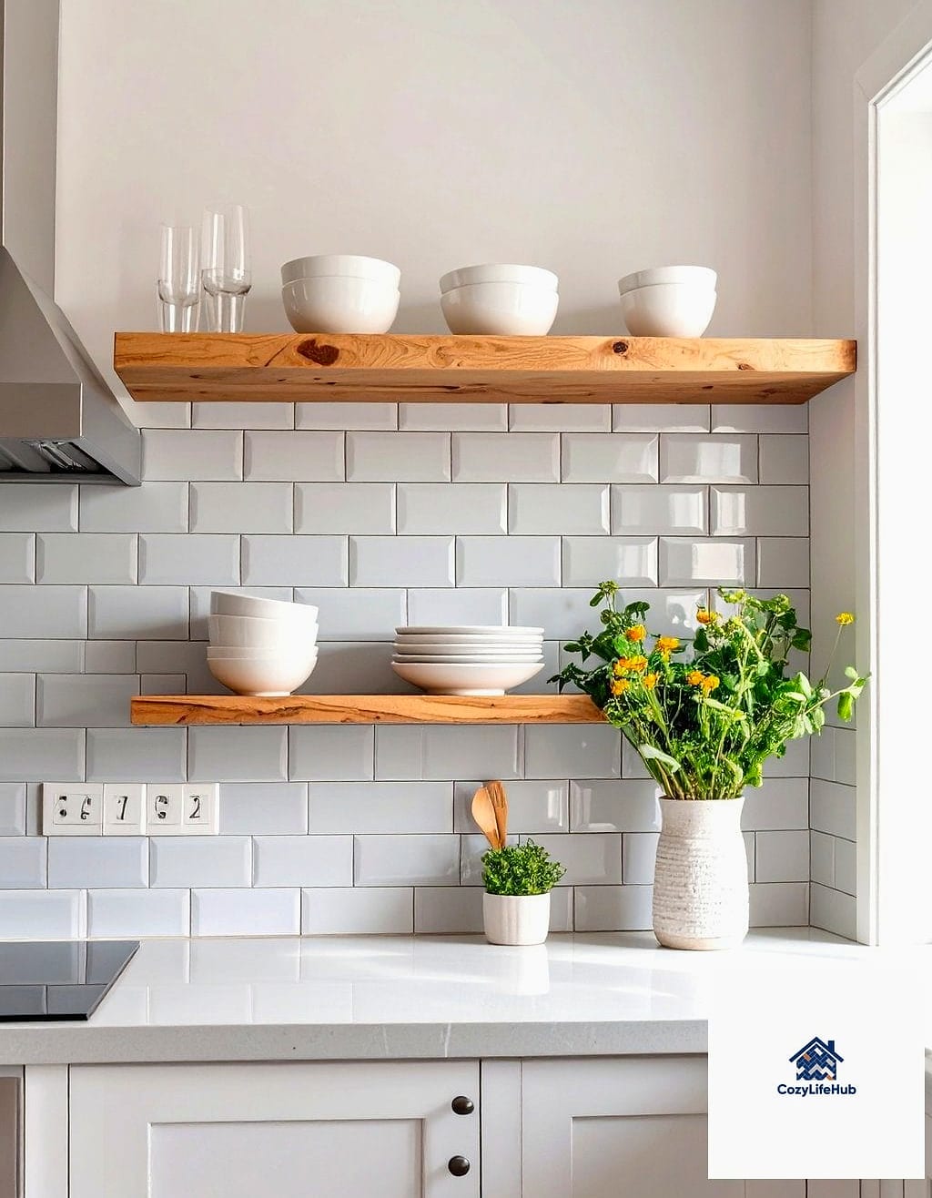 Open Shelving with a Statement Backsplash