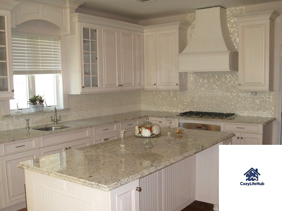 21 Shell Backsplash Ideas Worth Stealing From Interior Designers 5 Oyster Shell Accent Strip Above the Stove
