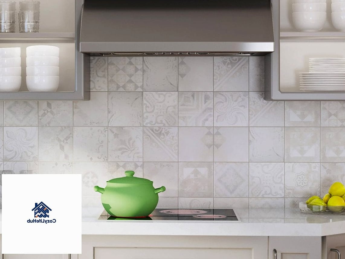 Patterned Cement Tile Backsplash