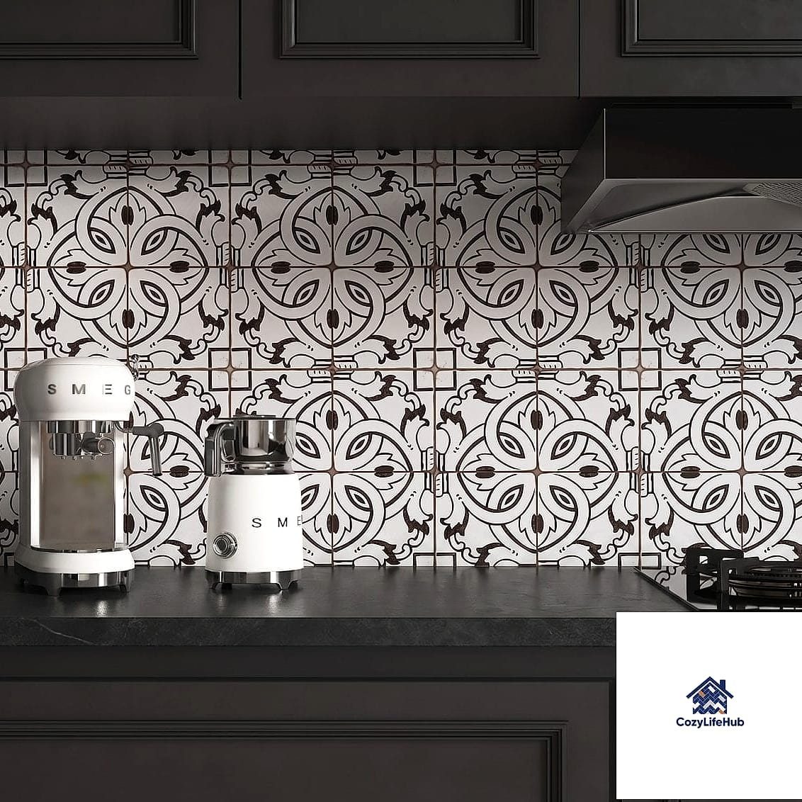 20 Backsplash for Dark Countertops Ideas for Every Home Style and Budget 13 Patterned Cement Tile
