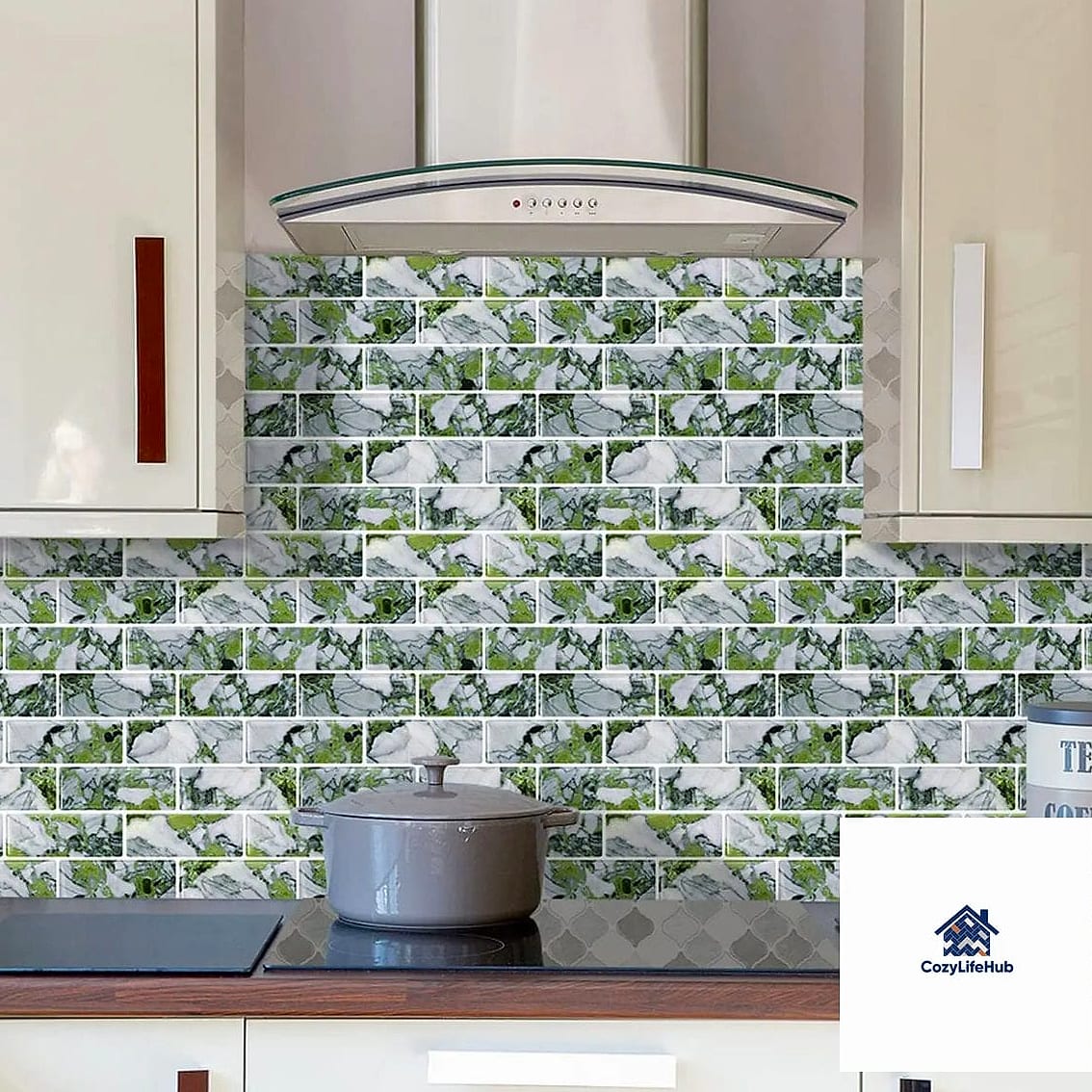 17 Inexpensive Kitchen Ideas Trending on Pinterest This Year 2 Peel-and-Stick Backsplash Tile