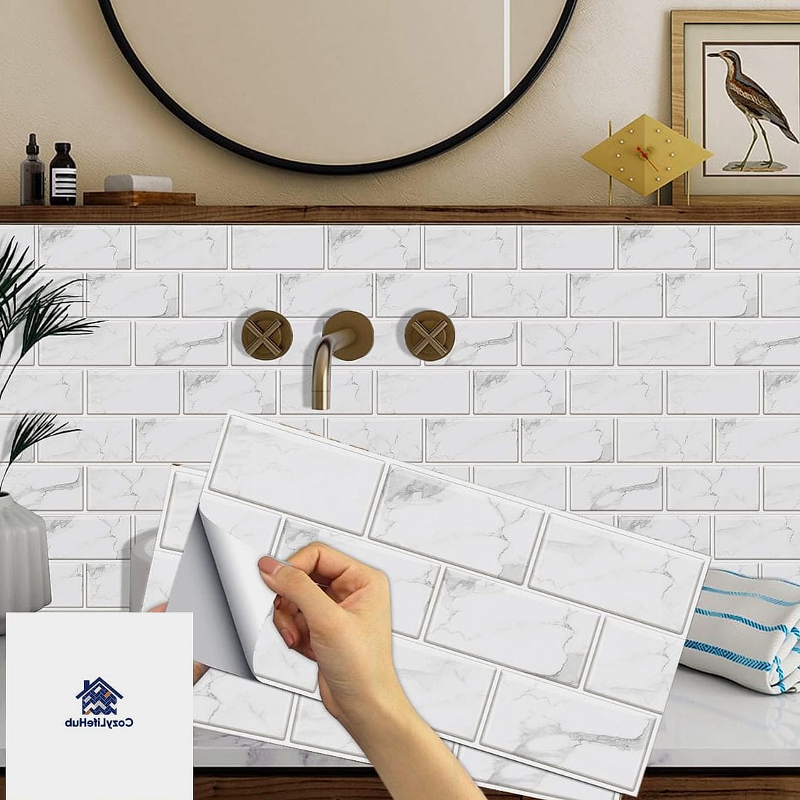 21 Vertical Subway Tile Ideas for Every Home Style and Budget 13 Peel-and-Stick Vertical Subway Tile