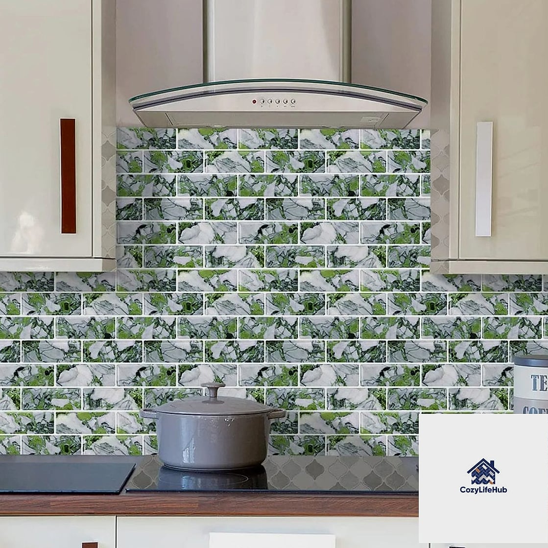 Peel-and-Stick Marble Backsplash