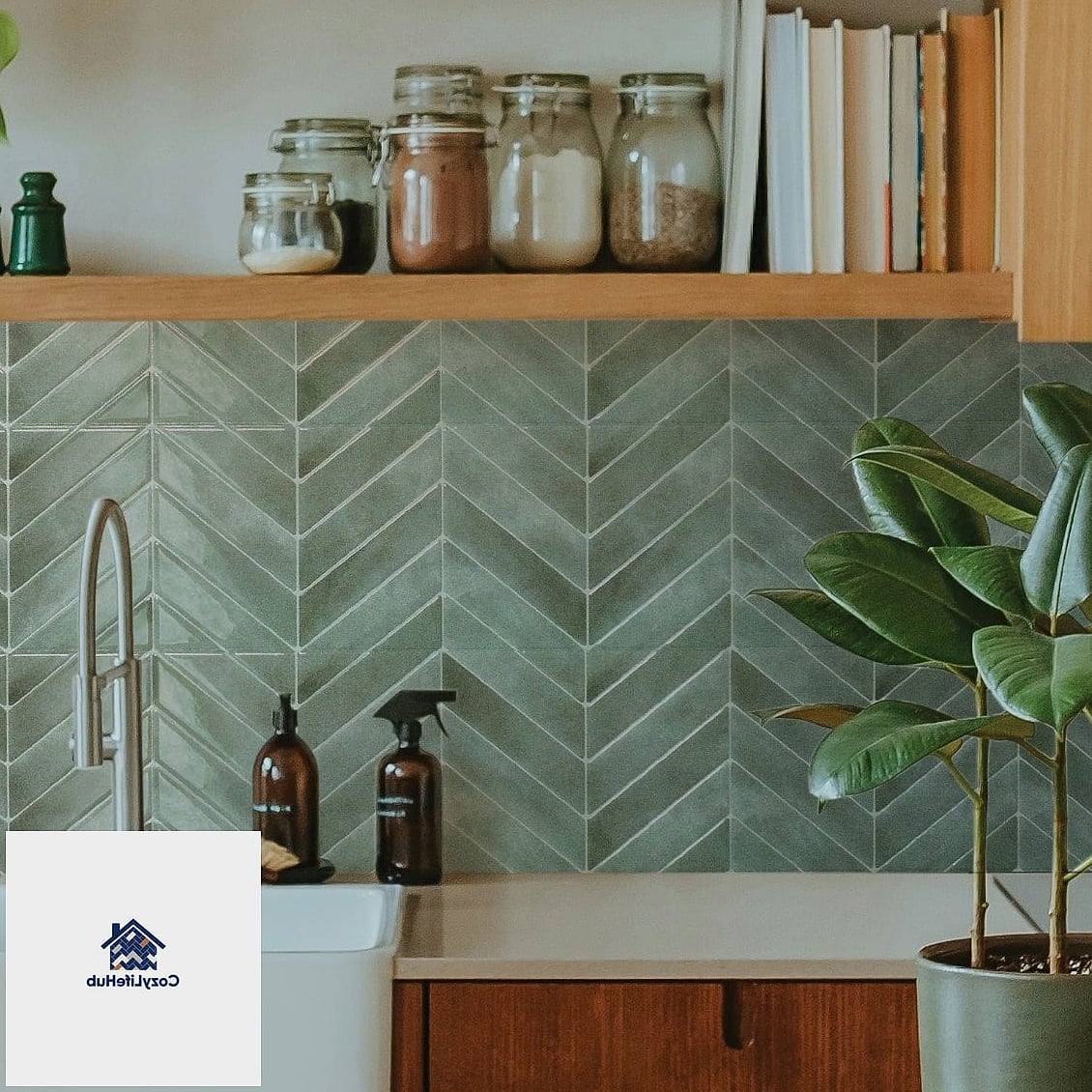 19 Chevron Backsplash Ideas Trending on Pinterest This Year 9 Peel-and-Stick Chevron for Renters