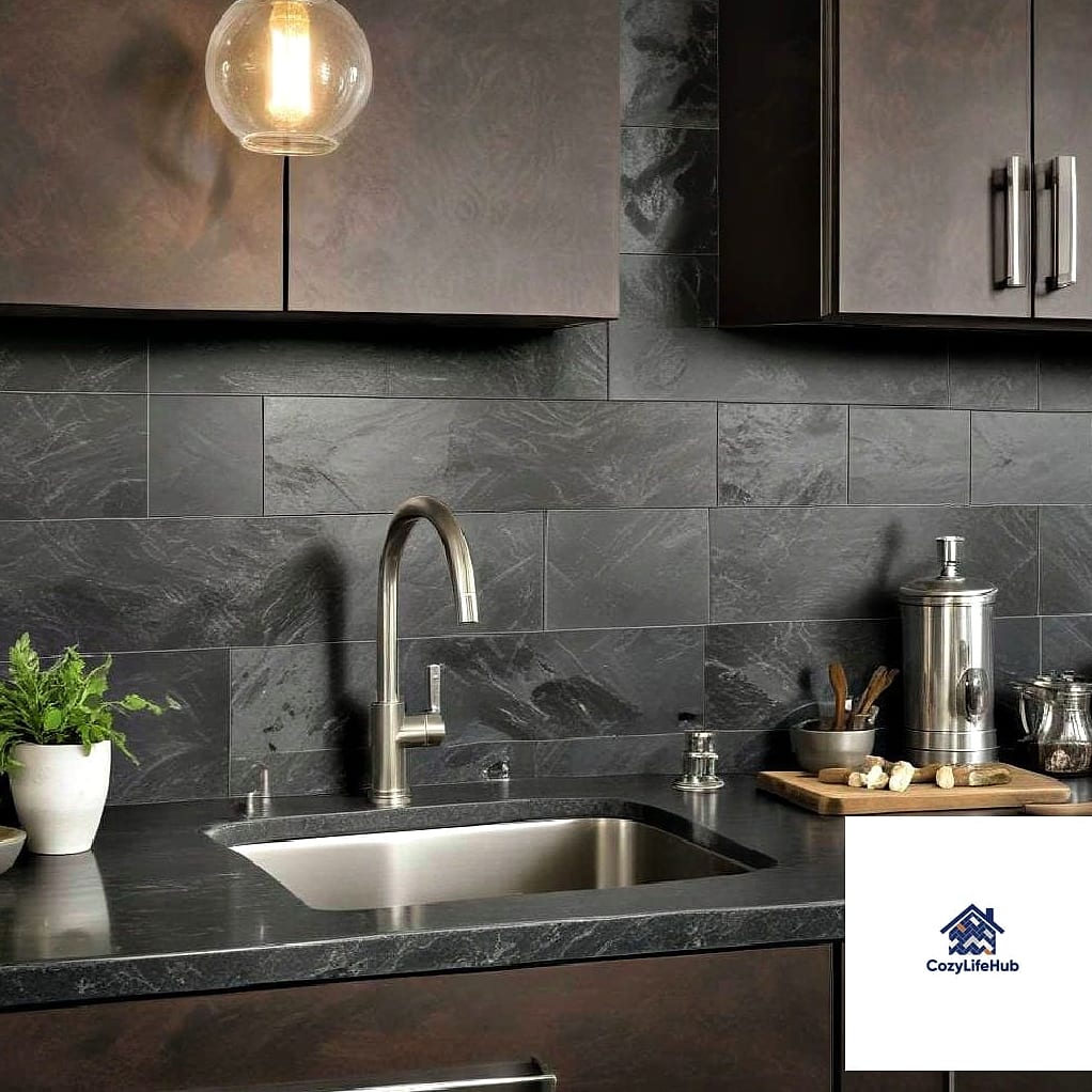 20 Backsplash for Dark Countertops Ideas for Every Home Style and Budget 20 Porcelain Slab with Marble Look