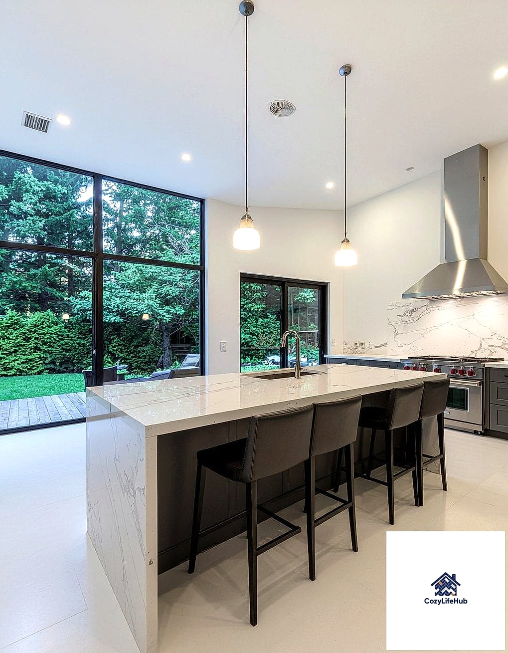 Quartz Slab in a Waterfall Style