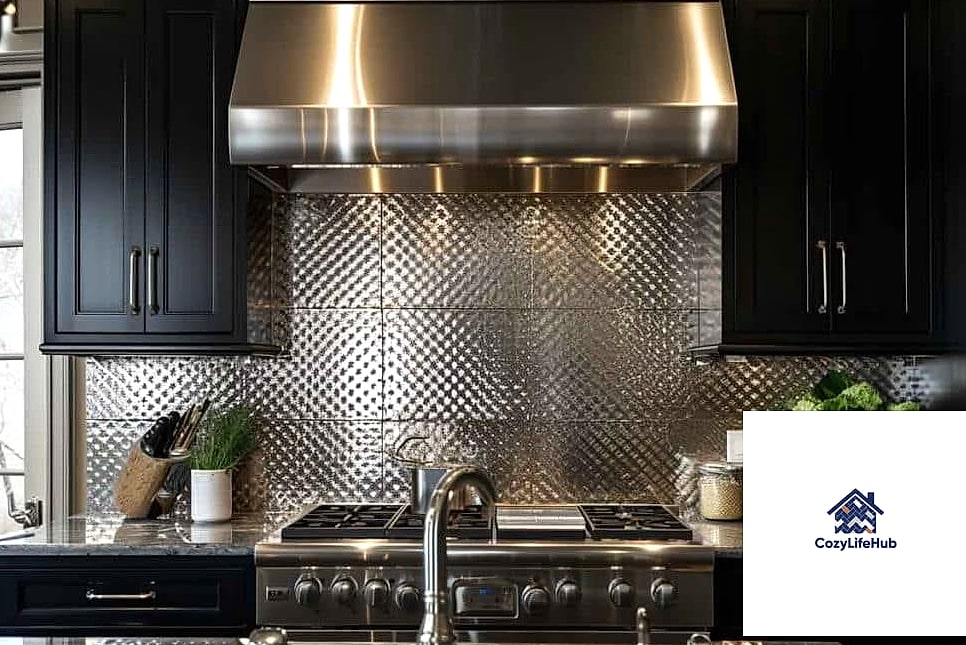 20 Metal Sheet Backsplash Ideas That Will Transform Your Space 17 Raw Steel with a Clear Protective Coating