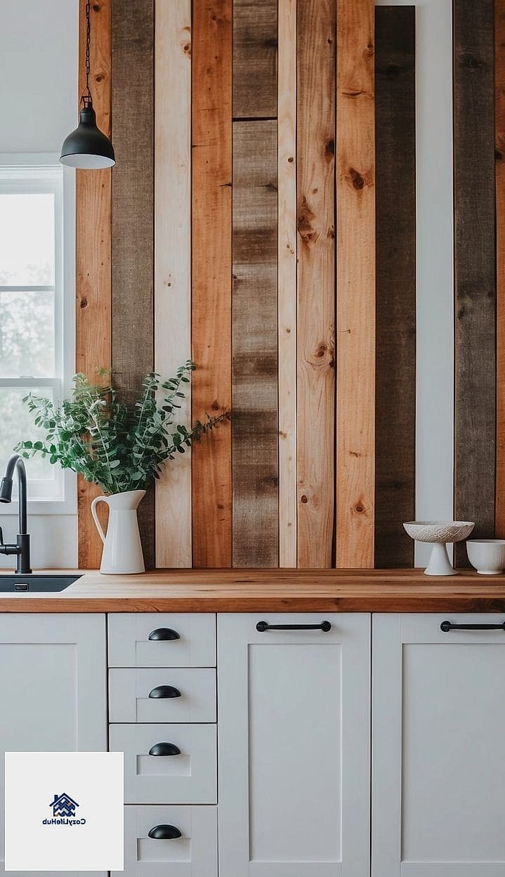 Reclaimed Wood Backsplash