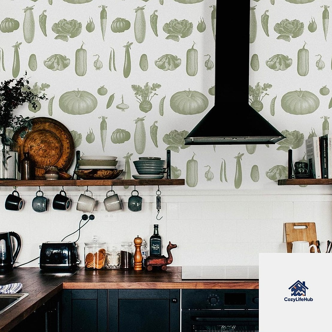 17 Inexpensive Kitchen Ideas Trending on Pinterest This Year 8 Removable Wallpaper on a Pantry Door or Accent Wall