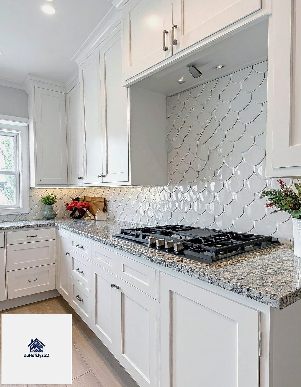 23 Backsplash for All White Kitchen Ideas for Every Home Style and Budget 10 Scalloped or Fish Scale Tile