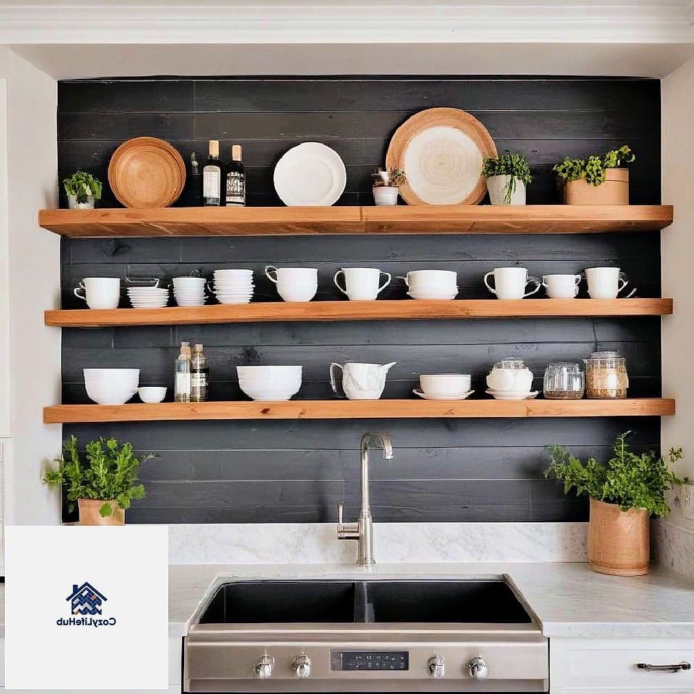 Shiplap with Open Shelving