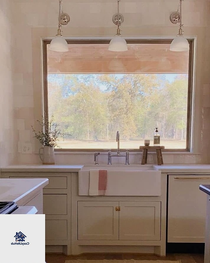 Slab Backsplash Around a Window