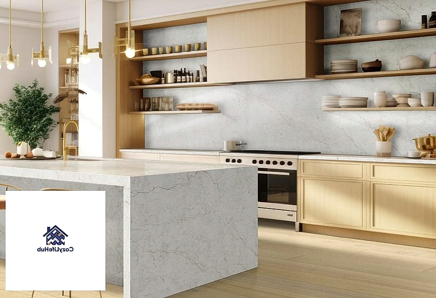 Slab Quartz Backsplash