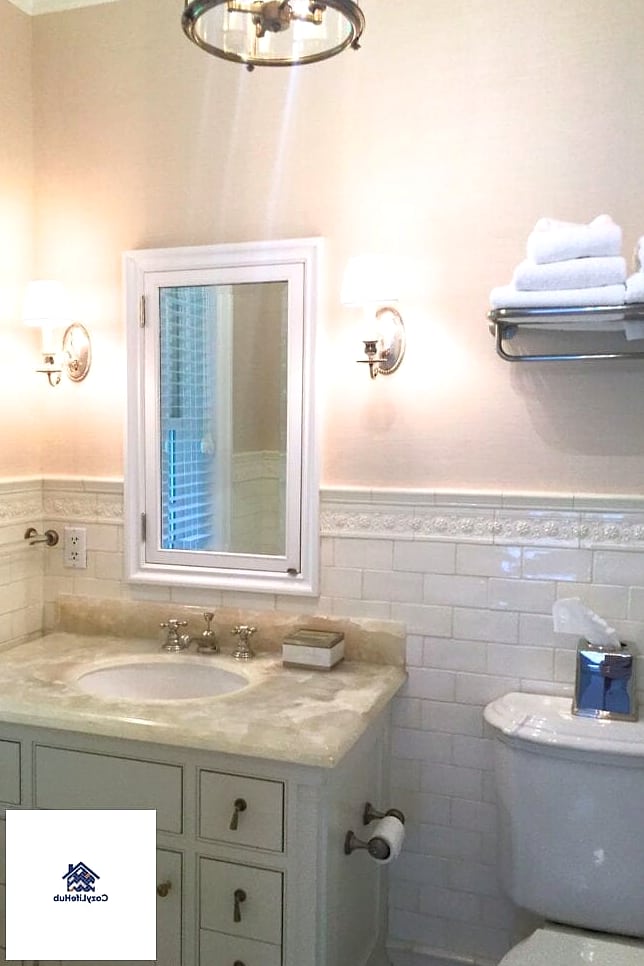 30 White Onyx Subway Backsplash Ideas From Homes We Absolutely Love 17 Small Bathroom Backsplash in White Onyx