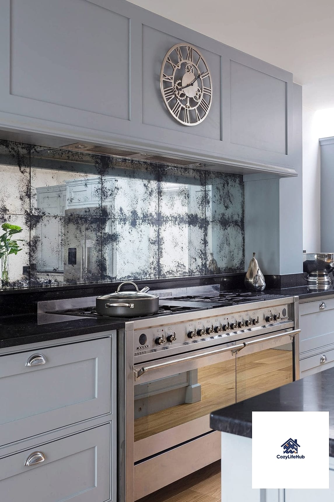 Smoky Mirror with Black Grout