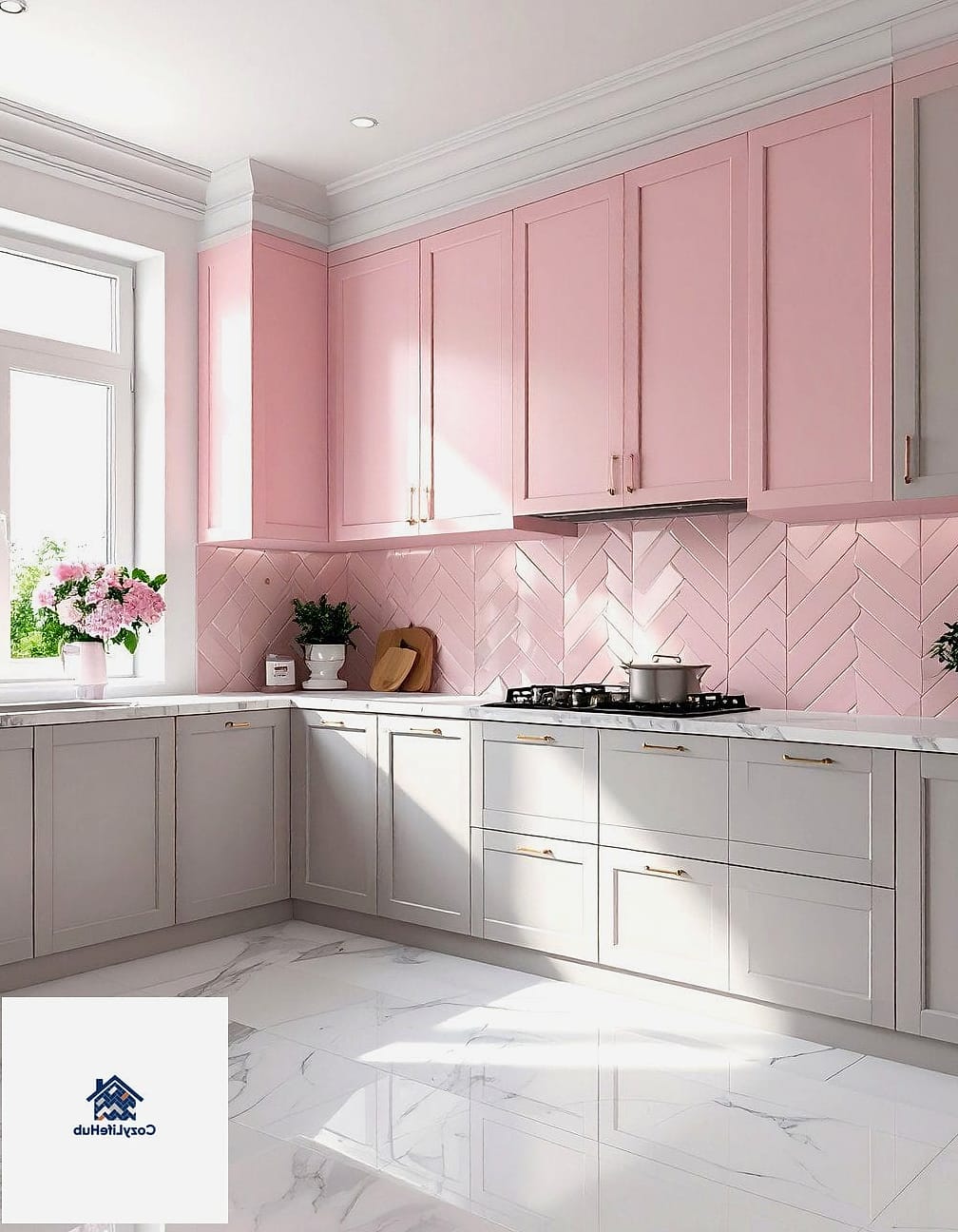 19 Chevron Backsplash Ideas Trending on Pinterest This Year 4 Soft Blush Pink Chevron