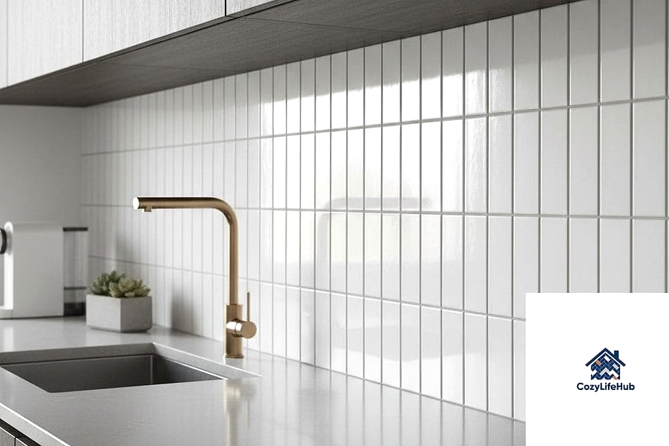 20 Matte Backsplash Ideas Worth Stealing From Interior Designers 7 Stacked Matte Tile in a Vertical Installation