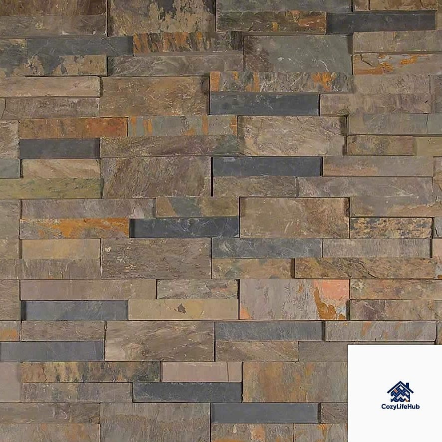 17 Rustic Stone Backsplash Ideas That Will Transform Your Space 5 Stacked Slate in Charcoal Tones