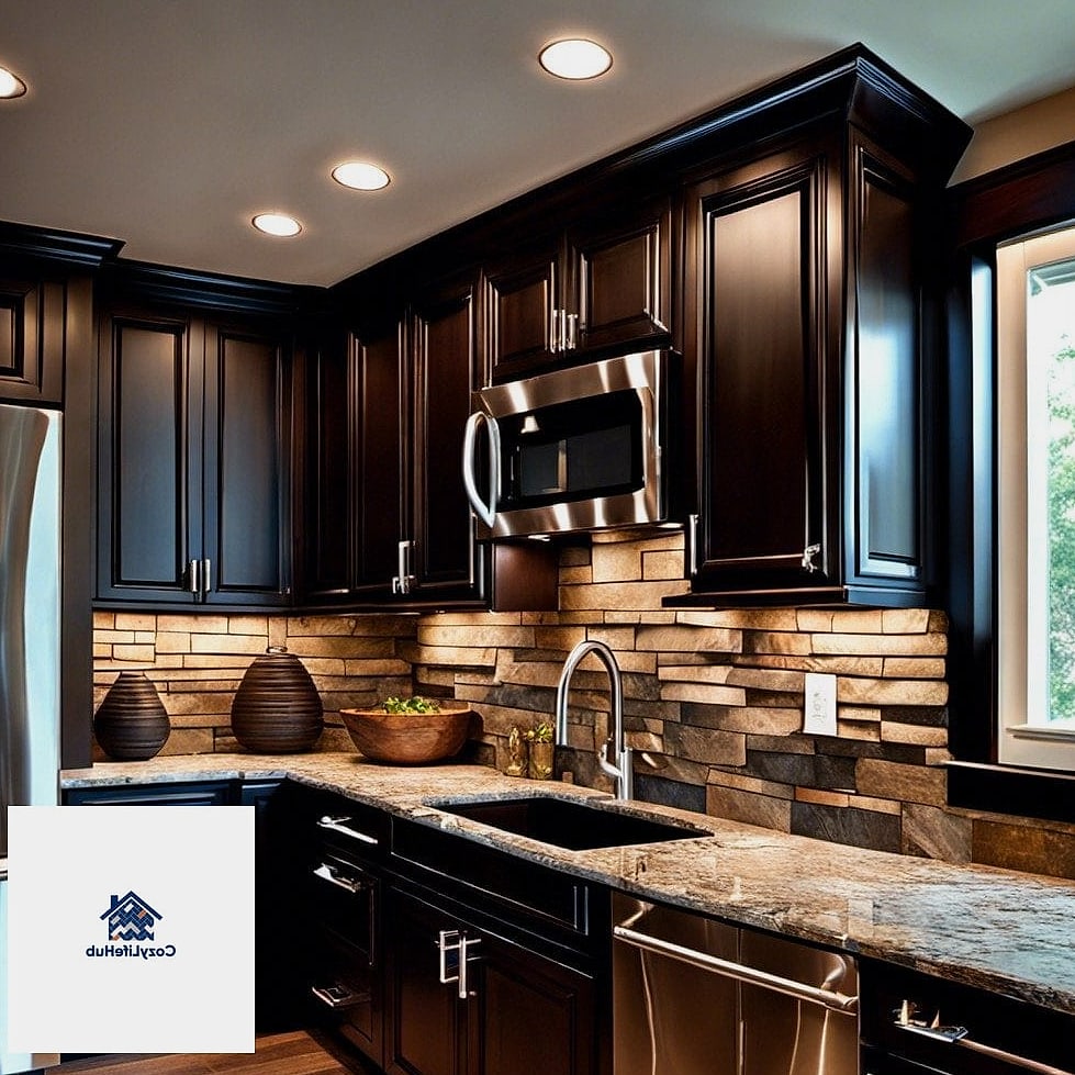 20 Backsplash for Dark Countertops Ideas for Every Home Style and Budget 11 Stacked Stone Ledger Panels