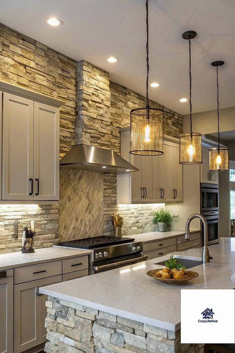 27 Modern Backsplash Ideas That Will Transform Your Space 15 Stacked Stone Backsplash