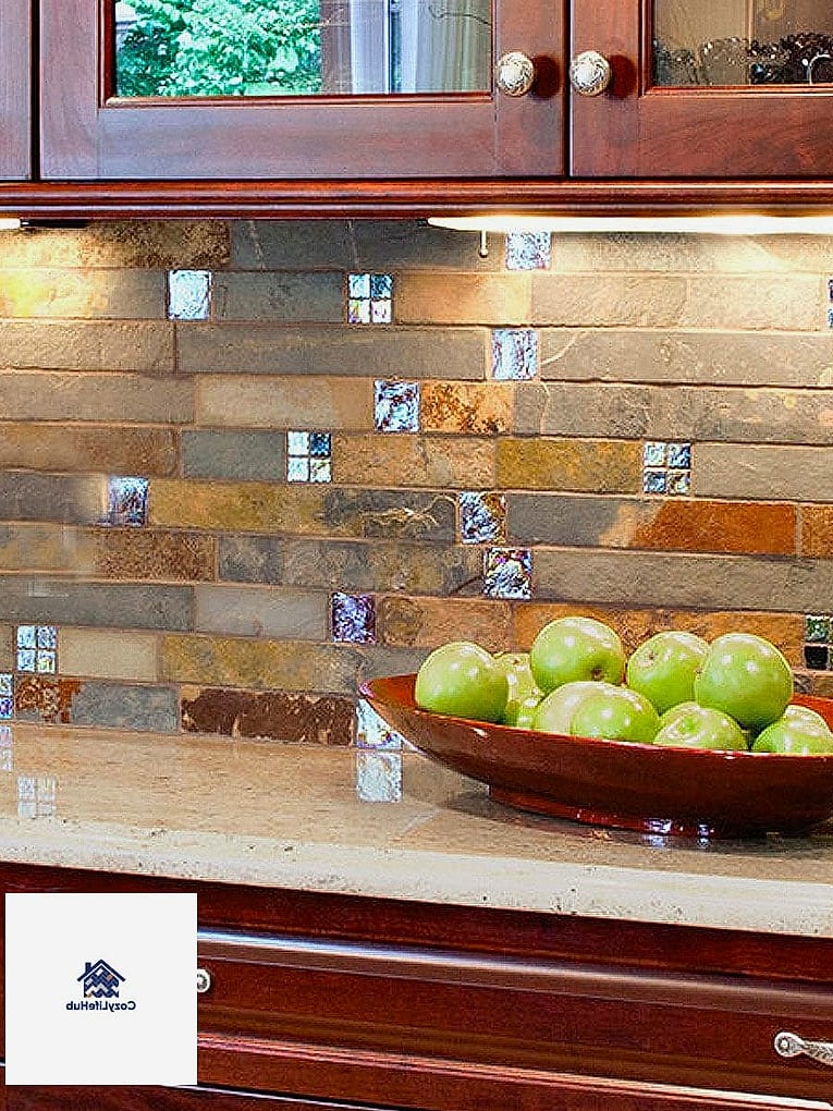 Subway Tile with a Mosaic Accent Strip