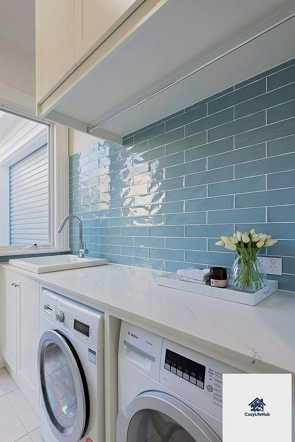 22 Glossy Subway Tile Ideas That Will Transform Your Space 19 Subway Tile Laundry Room Backsplash