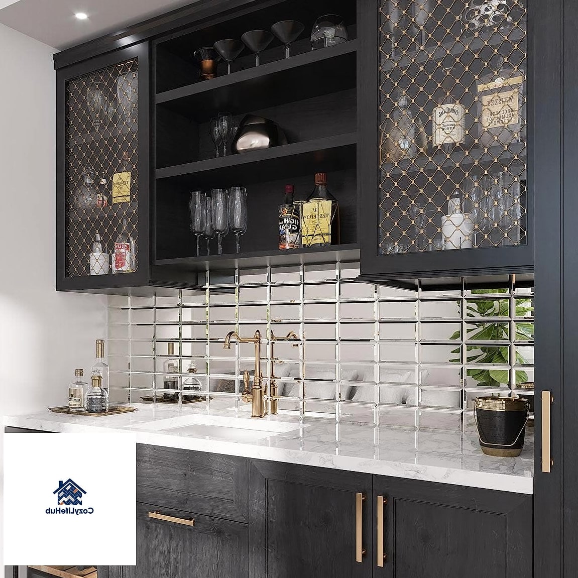 22 Glossy Subway Tile Ideas That Will Transform Your Space 22 Subway Tile Wet Bar Backsplash