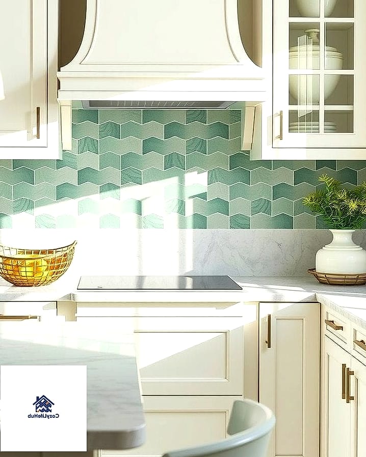 Teardrop Tile in Soft Sage Green
