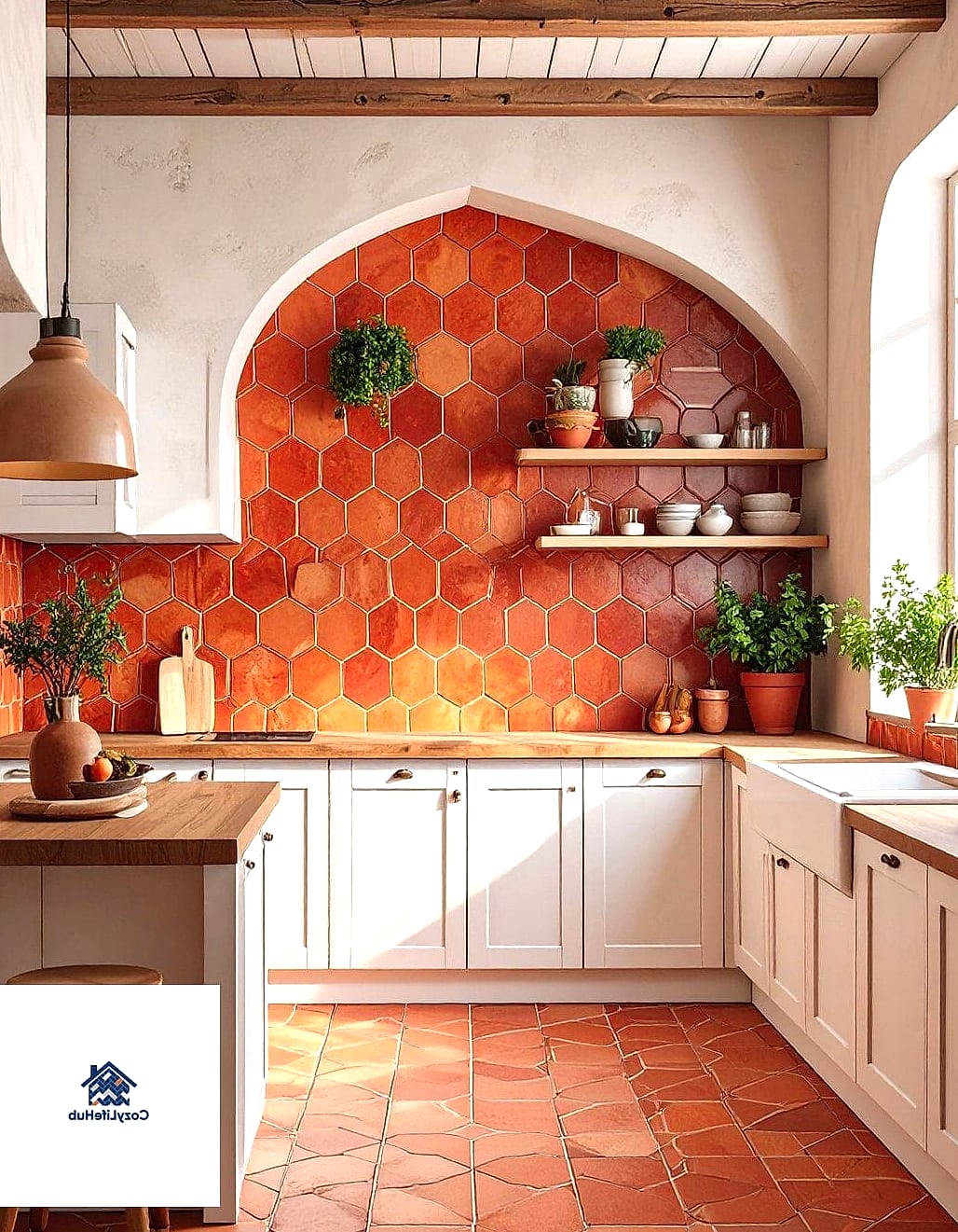 Terracotta Tile Backsplash