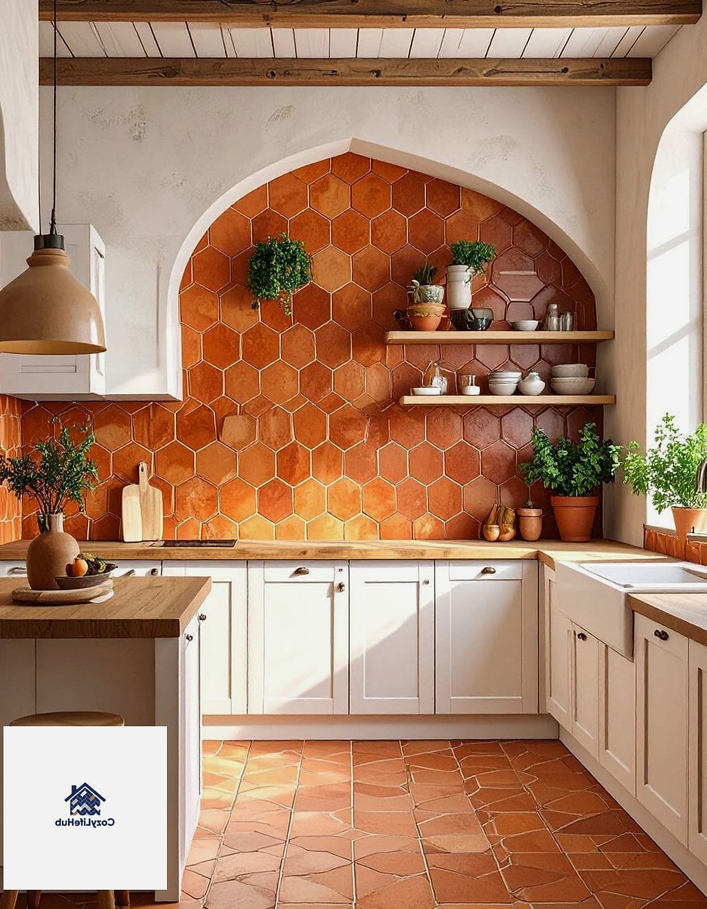 Terracotta Tile Backsplash