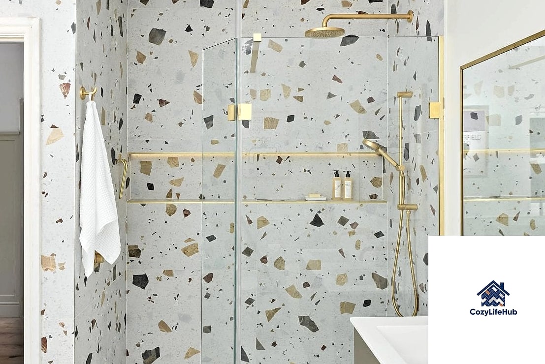 19 Terrazzo Backsplash Ideas That Look Expensive But Aren't 13 Terrazzo with Brushed Brass Accents