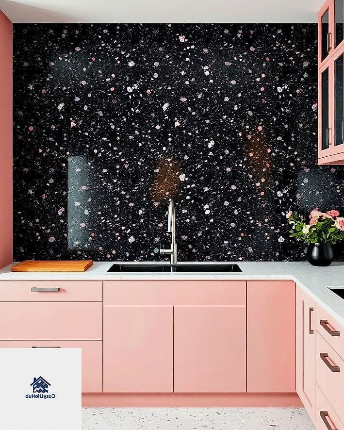 19 Terrazzo Backsplash Ideas That Look Expensive But Aren't 17 Terrazzo with Matte Black Fixtures