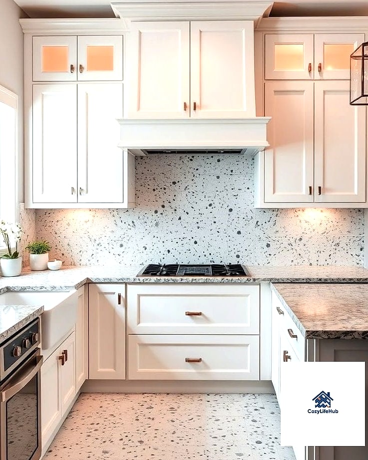 19 Terrazzo Backsplash Ideas That Look Expensive But Aren't 20 Terrazzo in a Small Galley Kitchen