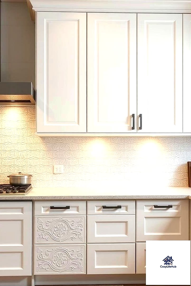 23 Backsplash Ideas for White Cabinets Ideas That Will Transform Your Space 9 Textured Ceramic Tile