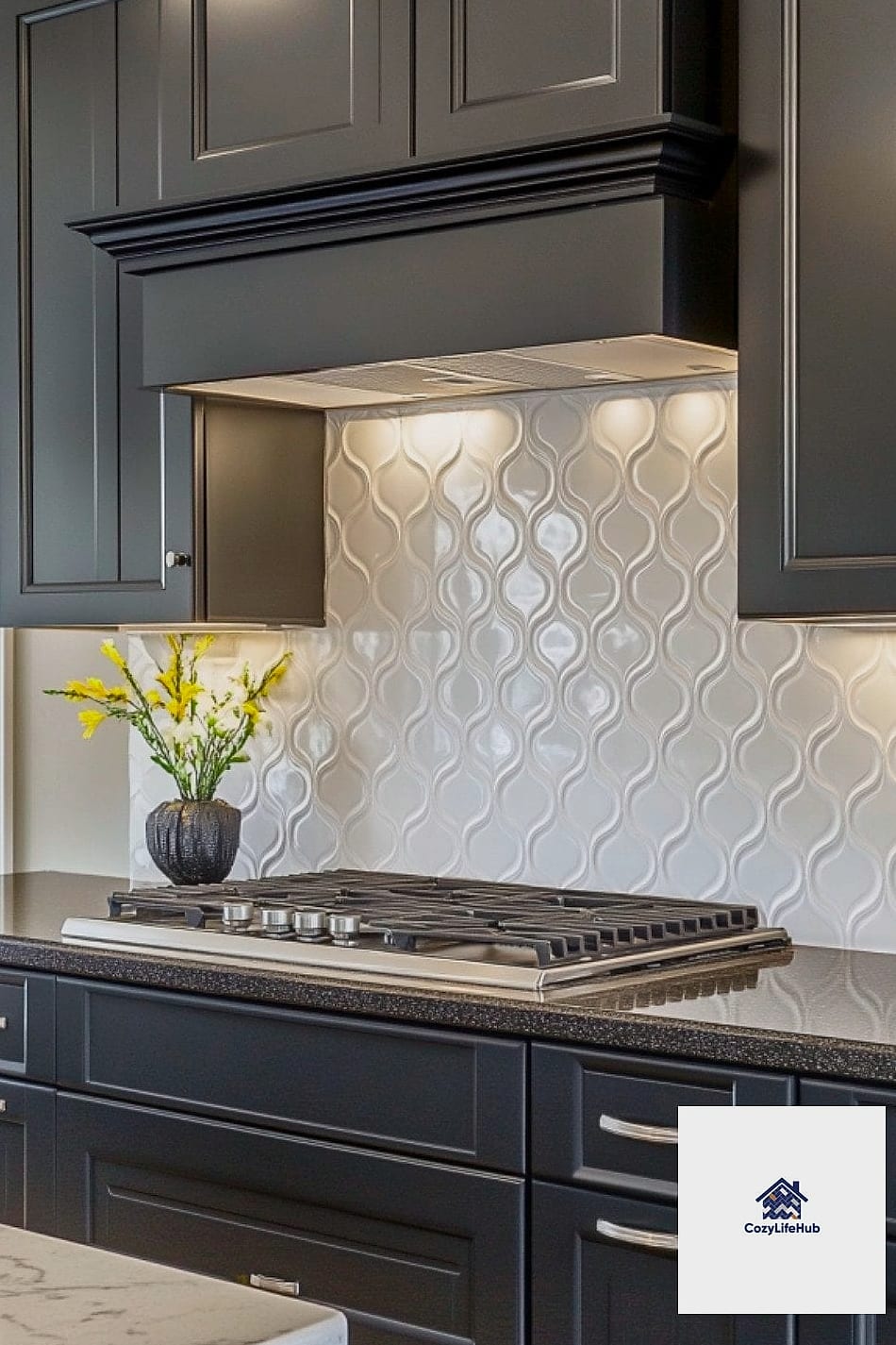 14 Backsplash Ideas for Dark Cabinets Ideas That Will Transform Your Space 10 Textured White Tile