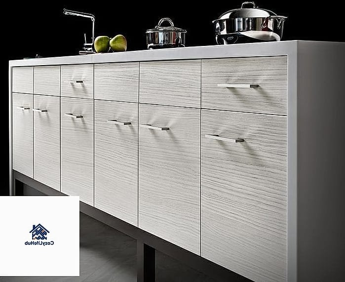 Textured White Cabinet Panels